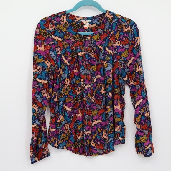 Colorful Patterned Women's Top - Picture 2 of 16
